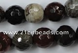 CWJ216 15.5 inches 16mm faceted round wood jasper gemstone beads