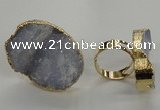 NGR09 25*35mm - 30*40mm freeform blue lace agate gemstone rings