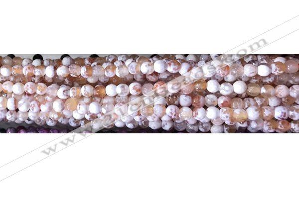 CAA2891 15 inches 6mm faceted round fire crackle agate beads wholesale