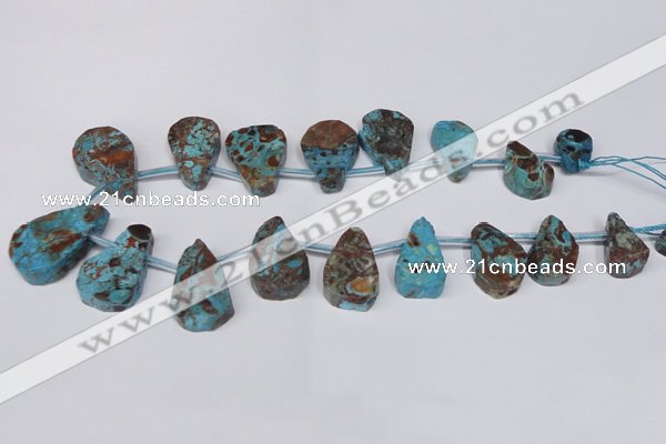 CAG7432 Top drilled 15*20mm - 20*35mm freeform ocean agate beads