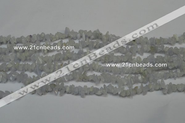 CCH205 34 inches 3*5mm blue chalcedony chips gemstone beads wholesale