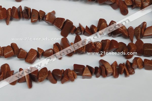 CCH301 34 inches 8*12mm goldstone chips gemstone beads wholesale