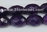 CCN182 15.5 inches 13*18mm faceted rice candy jade beads