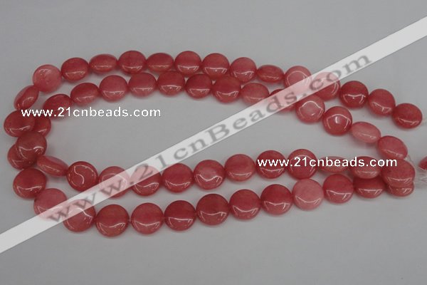 CCN2238 15.5 inches 14mm faceted coin candy jade beads wholesale