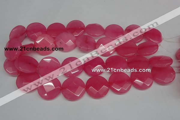 CCN269 15.5 inches 25mm faceted coin candy jade beads wholesale