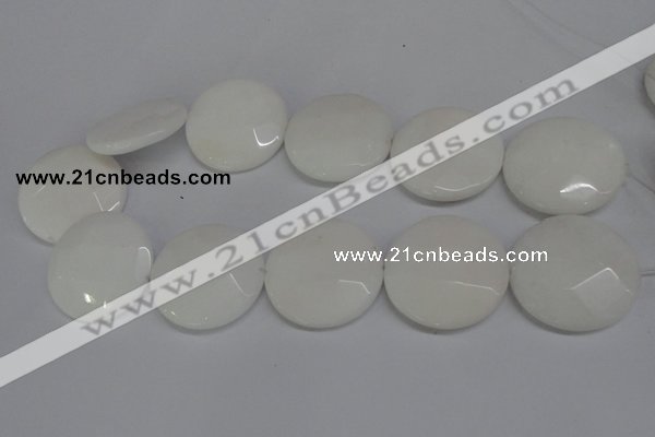 CCN300 15.5 inches 35mm faceted coin candy jade beads wholesale