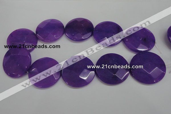 CCN319 15.5 inches 40mm faceted coin candy jade beads wholesale