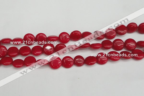 CCN3820 15.5 inches 14mm flat round candy jade beads wholesale