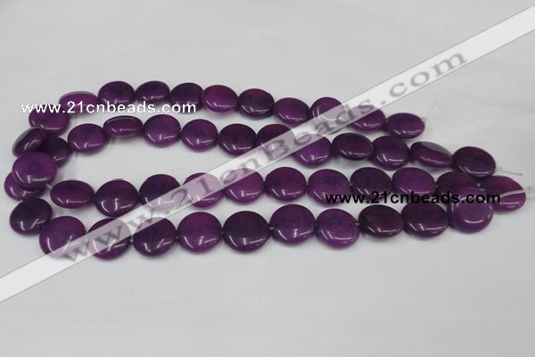 CCN491 15.5 inches 16mm flat round candy jade beads wholesale