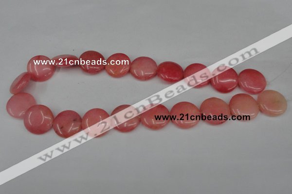 CCN495 15.5 inches 20mm flat round candy jade beads wholesale