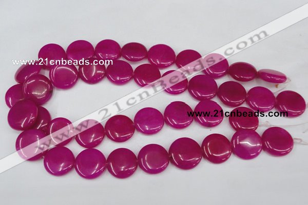 CCN499 15.5 inches 20mm flat round candy jade beads wholesale