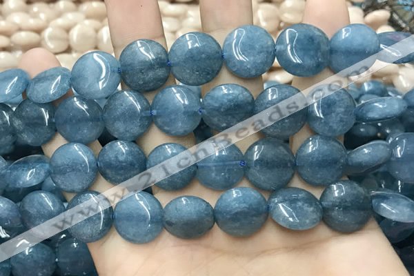 CCN5896 15 inches 15mm flat round candy jade beads Wholesale