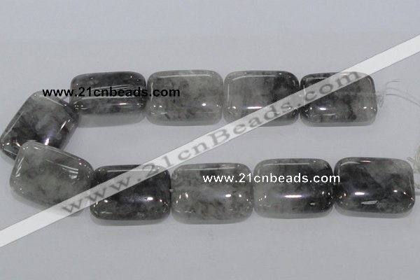 CCQ180 15.5 inches 30*40mm rectangle cloudy quartz beads wholesale