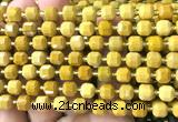 CCU1371 15 inches 6mm - 7mm faceted cube yellow mookaite beads