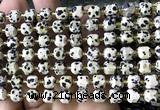 CCU1380 15 inches 6mm - 7mm faceted cube dalmatian jasper beads
