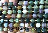 CCU1399 15 inches 6mm - 7mm faceted cube Indian agate beads