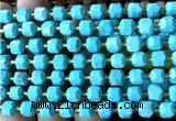 CCU1419 15 inches 6mm - 7mm faceted cube turquoise beads wholesale