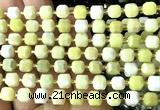 CCU1425 15 inches 6mm - 7mm faceted cube butter jade beads