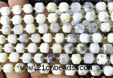 CCU1428 15 inches 6mm - 7mm faceted cube white opal beads