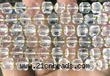 CCU1450 15 inches 8mm - 9mm faceted cube white crystal beads