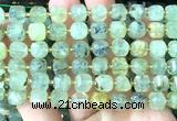 CCU1459 15 inches 8mm - 9mm faceted cube green rutilated quartz beads