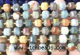 CCU1482 15 inches 8mm - 9mm faceted cube American picture jasper beads