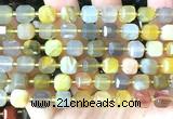 CCU1500 15 inches 8mm - 9mm faceted cube yellow Botswana agate beads