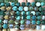 CCU1505 15 inches 8mm - 9mm faceted cube ocean agate beads