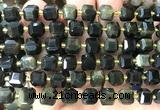 CCU1512 15 inches 8mm - 9mm faceted cube golden obsidian beads