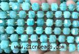 CCU1525 15 inches 8mm - 9mm faceted cube amazonite gemstone beads