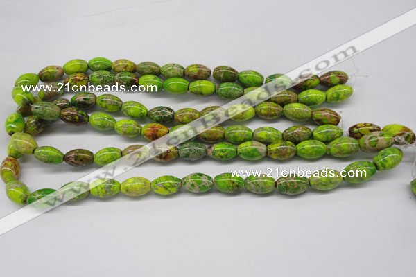 CDE147 15.5 inches 10*15mm rice dyed sea sediment jasper beads