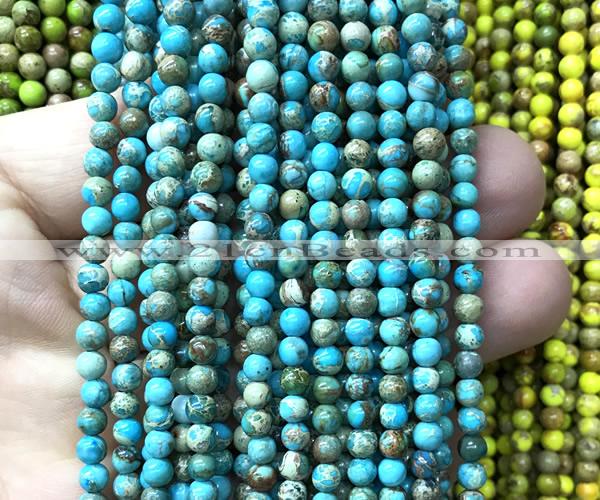 CDE3002 15 inches 4mm round sea sediment jasper beads wholesale