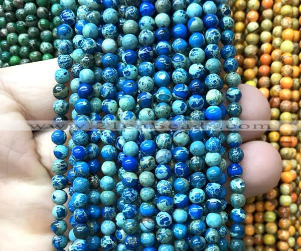 CDE3005 15 inches 4mm round sea sediment jasper beads wholesale