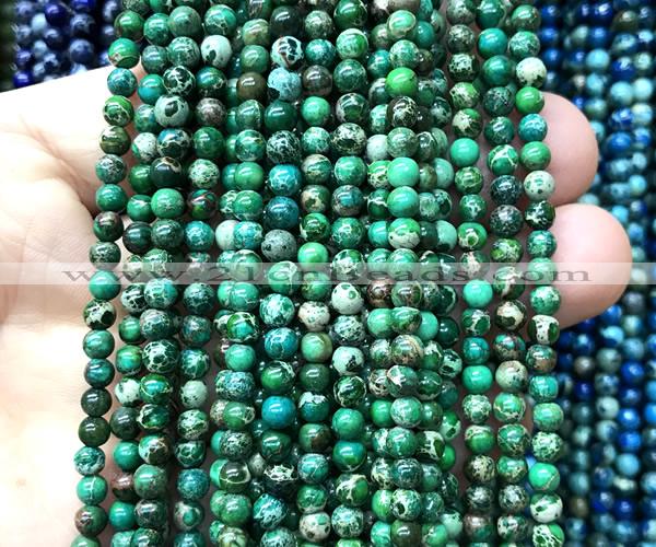 CDE3014 15 inches 4mm round sea sediment jasper beads wholesale