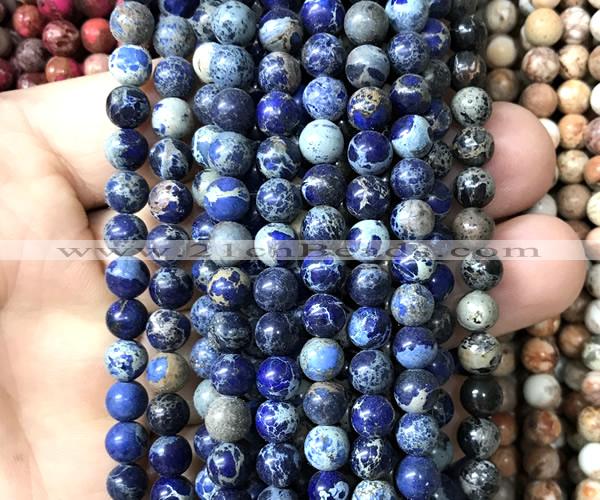 CDE3107 15 inches 6mm round sea sediment jasper beads wholesale