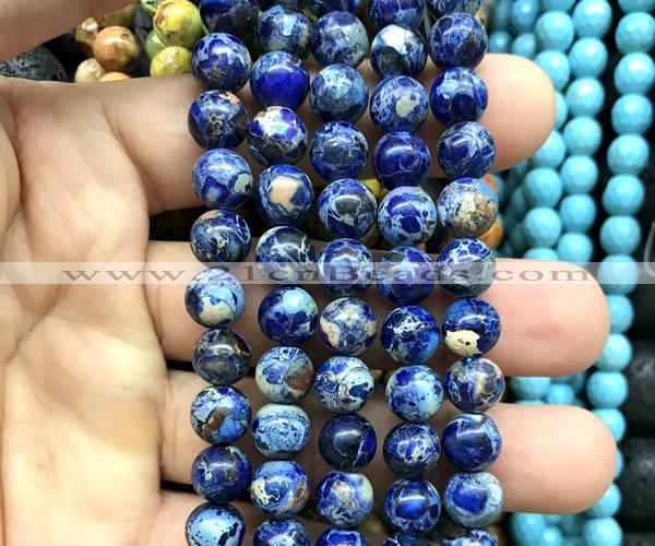 CDE3222 15 inches 8mm round sea sediment jasper beads wholesale