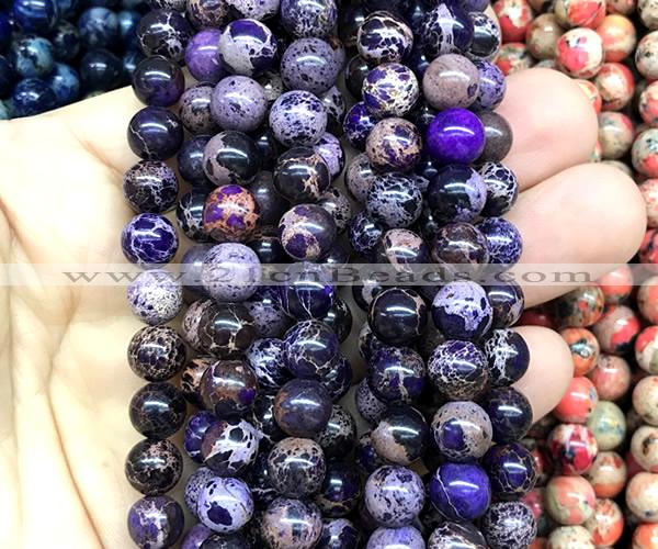 CDE3234 15 inches 8mm round sea sediment jasper beads wholesale