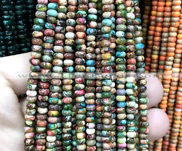 CDE3462 15 inches 3*4mm rondelle sea sediment jasper beads