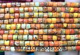 CDE3602 15 inches 4*4mm tube sea sediment jasper beads