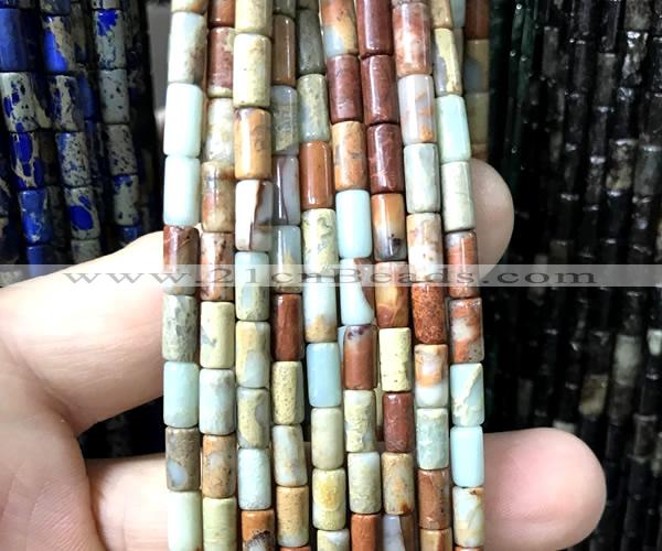 CDE3651 15 inches 4*8mm tube sea sediment jasper beads