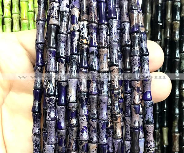 CDE3753 15 inches 5*12mm bamboo sea sediment jasper beads