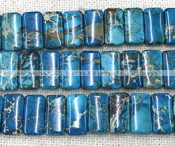 CDE3825 7.5 inches 10*20mm rectangle double drilled sea sediment jasper beads