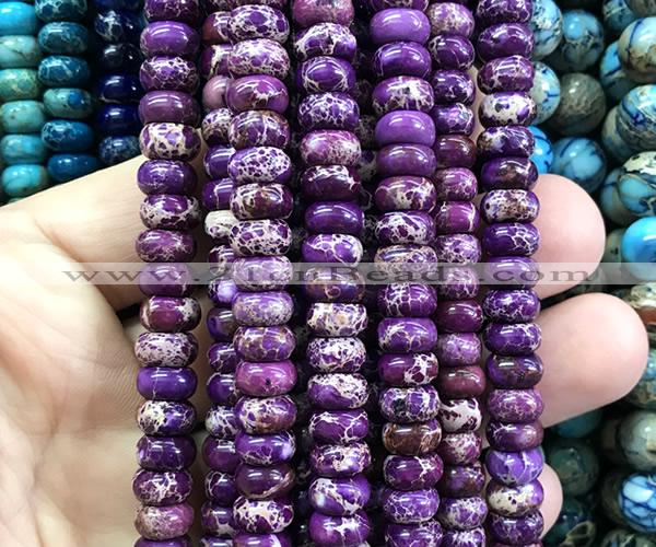 CDE3851 15 inches 5*8mm rondelle sea sediment jasper beads