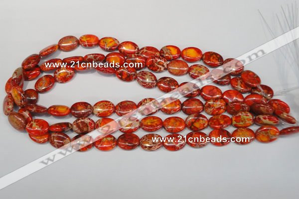 CDE531 15.5 inches 12*16mm oval dyed sea sediment jasper beads