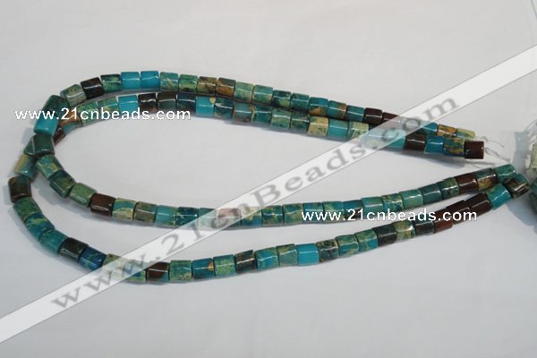 CDS254 15.5 inches 8*8mm tube dyed serpentine jasper beads