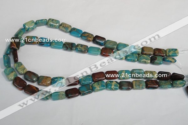 CDS264 15.5 inches 10*14mm rectangle dyed serpentine jasper beads