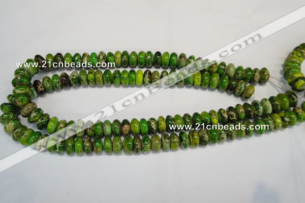 CDT135 15.5 inches 6*12mm rondelle dyed aqua terra jasper beads