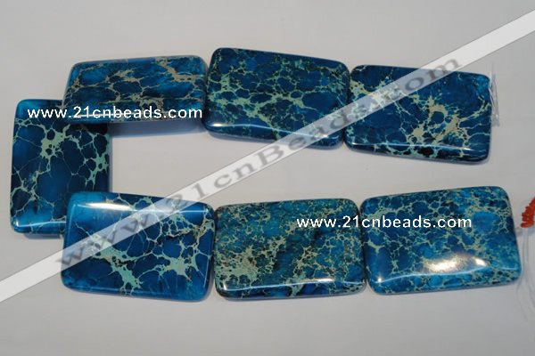 CDT335 15.5 inches 40*60mm rectangle dyed aqua terra jasper beads