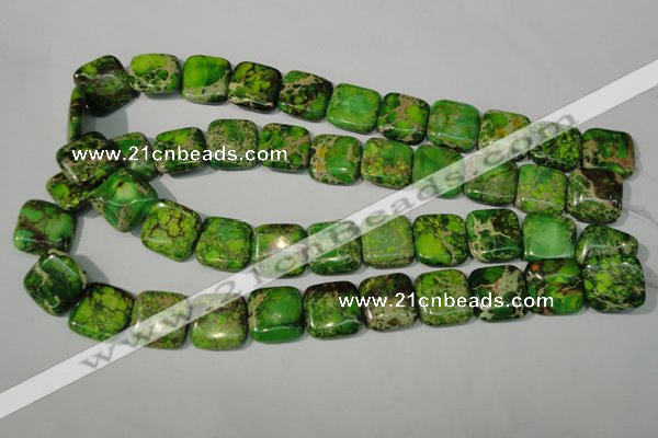 CDT946 15.5 inches 18*18mm square dyed aqua terra jasper beads