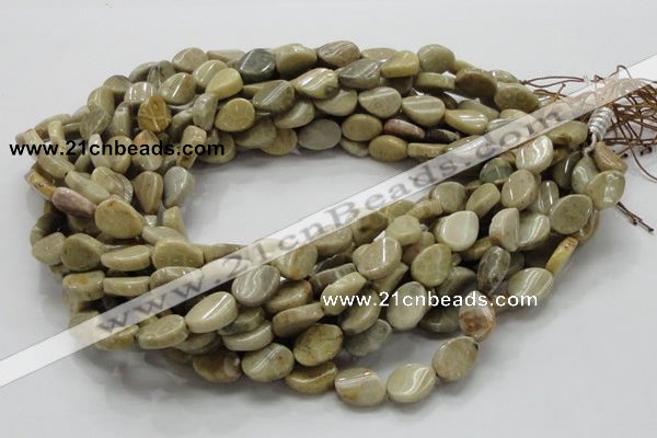 CFA22 15.5 inches 10*14mm twisted teardrop chrysanthemum agate beads